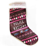 Pink Police Navidad gift sock