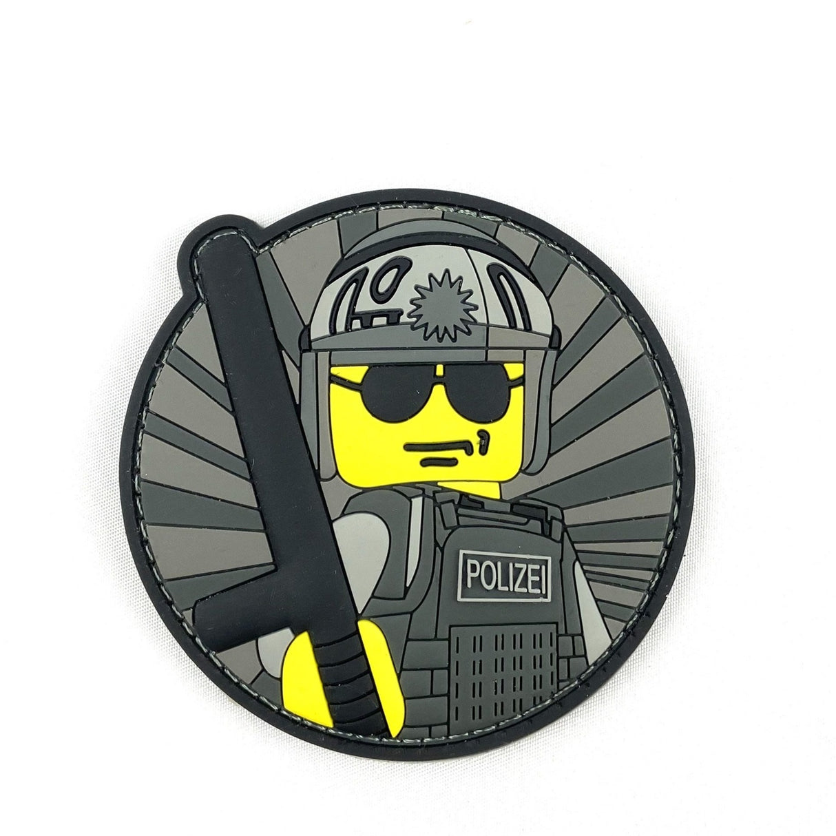 Yellow Police Guy Rubber Patch - Polizeimemesshop