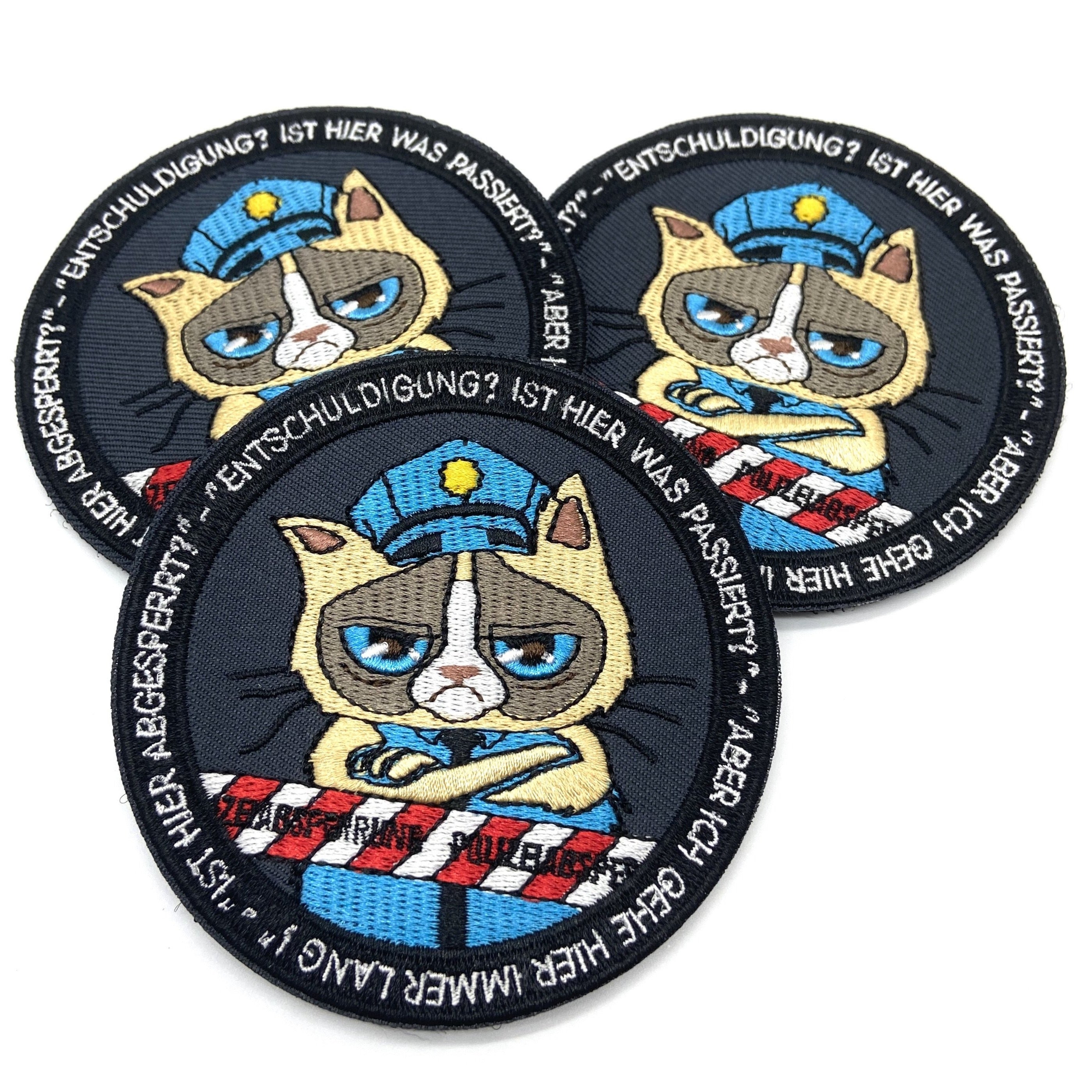 Polizeikatze Klett-Patch – Ca. 8 Cm, Gewebt, Robust, Für Uniform, Rucksack Oder Sammler