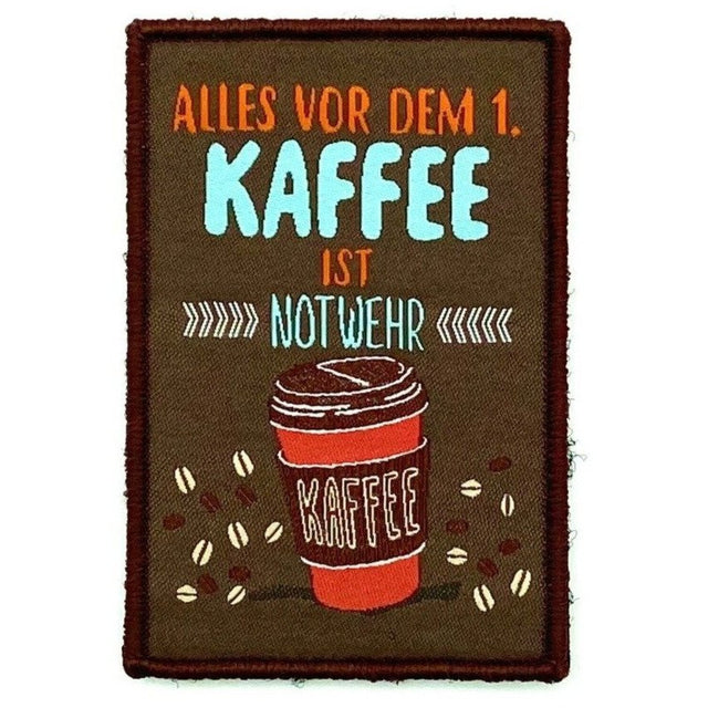 Kaffee Notwehr Textil Patch - Polizeimemesshop