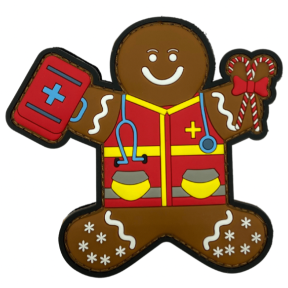 Emergency Services Gingerbread Man Rubber Patch