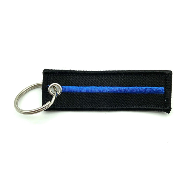 Thin Blue Line Textil Schlüsselanhänger - Polizeimemesshop
